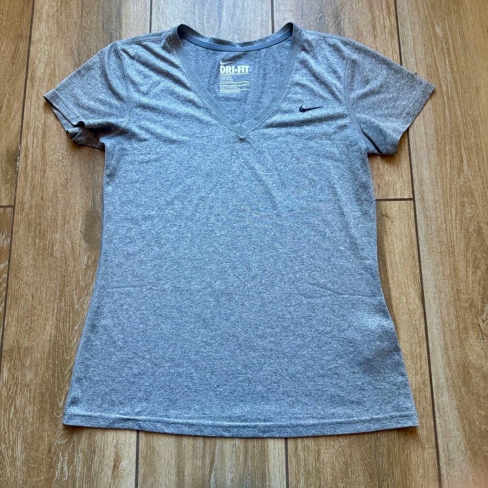 Nike Women's Short Sleeve Gray Tee - Picture 2 of 4
